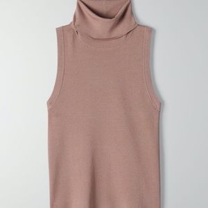 Aritzia Babaton Cravan Turtleneck Sleeveless Knit Blouse, XS